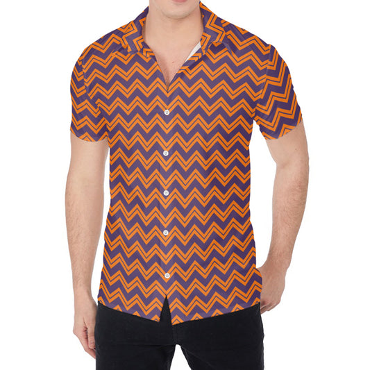 Halloween Zigzag Pattern Print Men's Shirt