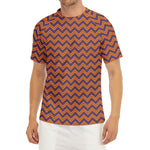 Halloween Zigzag Pattern Print Men's Short Sleeve Rash Guard