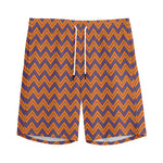 Halloween Zigzag Pattern Print Men's Sports Shorts