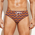 Halloween Zigzag Pattern Print Men's Swim Briefs