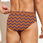 Halloween Zigzag Pattern Print Men's Swim Briefs