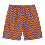 Halloween Zigzag Pattern Print Men's Swim Trunks