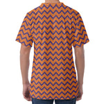 Halloween Zigzag Pattern Print Men's Velvet T-Shirt