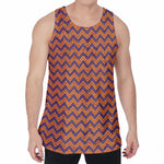 Halloween Zigzag Pattern Print Men's Velvet Tank Top