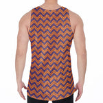 Halloween Zigzag Pattern Print Men's Velvet Tank Top