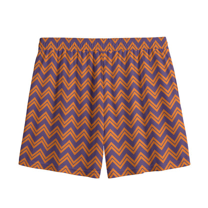 Halloween Zigzag Pattern Print Mesh Shorts