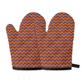 Halloween Zigzag Pattern Print Oven Mitts