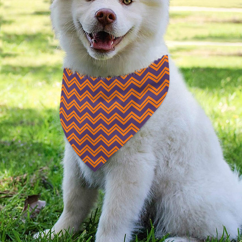 Halloween Zigzag Pattern Print Over The Collar Dog Bandana
