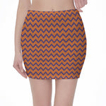 Halloween Zigzag Pattern Print Pencil Mini Skirt