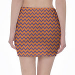 Halloween Zigzag Pattern Print Pencil Mini Skirt