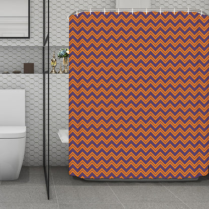 Halloween Zigzag Pattern Print Polyester Shower Curtain