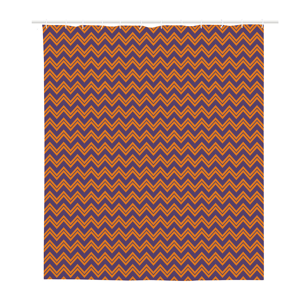 Halloween Zigzag Pattern Print Polyester Shower Curtain