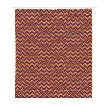 Halloween Zigzag Pattern Print Polyester Shower Curtain