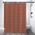 Halloween Zigzag Pattern Print Premium Shower Curtain