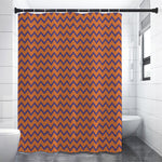 Halloween Zigzag Pattern Print Premium Shower Curtain