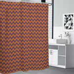 Halloween Zigzag Pattern Print Premium Shower Curtain
