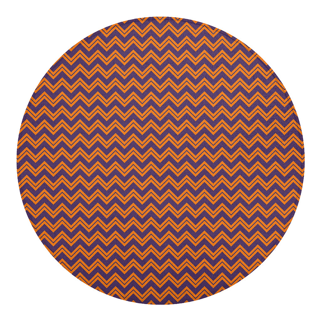 Halloween Zigzag Pattern Print Round Blanket