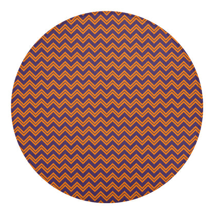 Halloween Zigzag Pattern Print Round Blanket