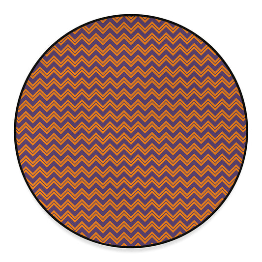 Halloween Zigzag Pattern Print Round Floor Mat