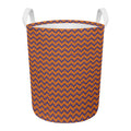Halloween Zigzag Pattern Print Round Laundry Basket