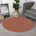 Halloween Zigzag Pattern Print Round Rug