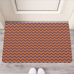 Halloween Zigzag Pattern Print Rubber Doormat