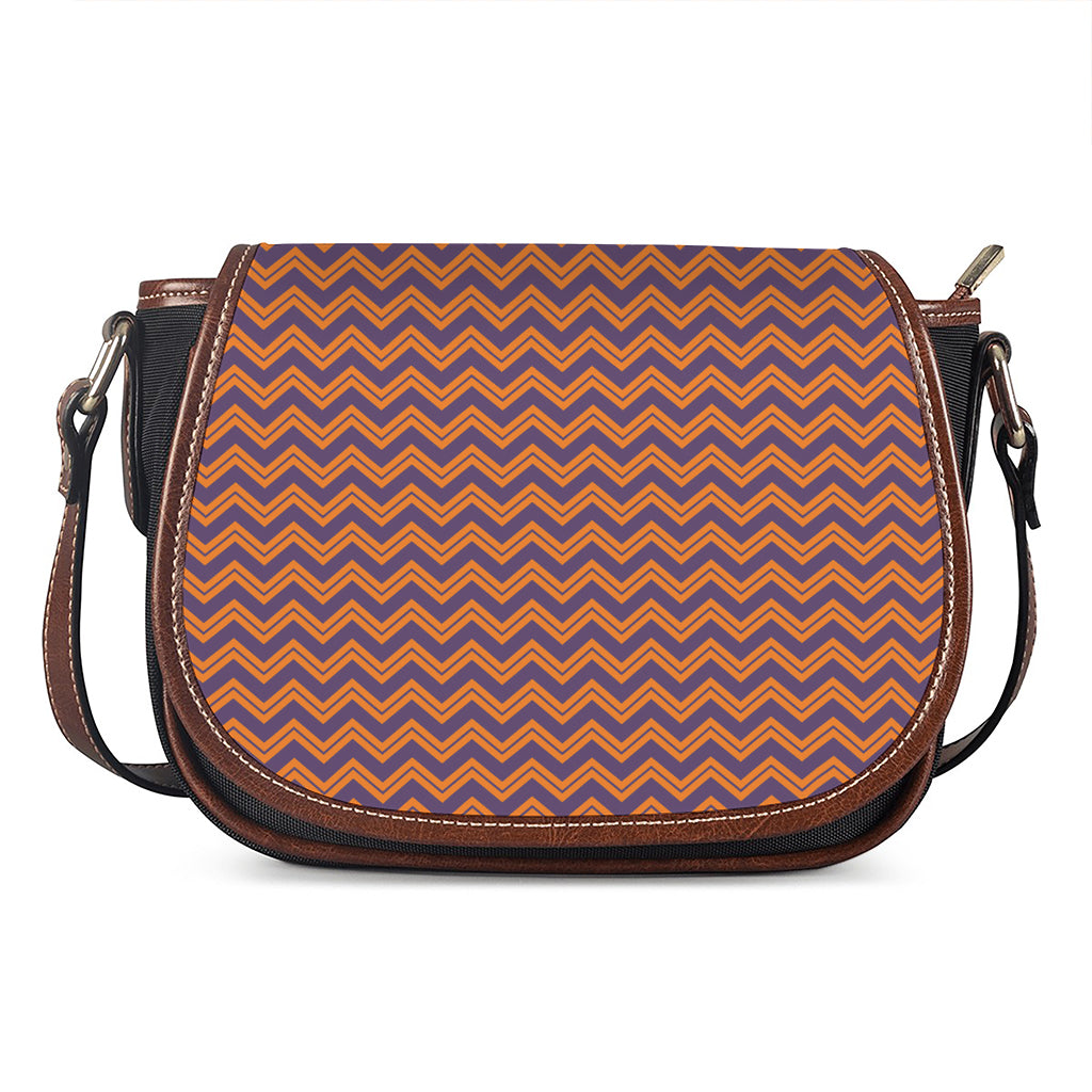 Halloween Zigzag Pattern Print Saddle Bag