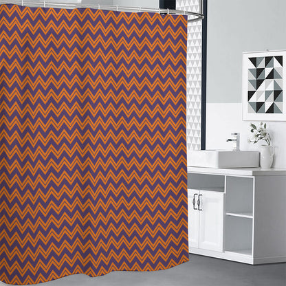 Halloween Zigzag Pattern Print Shower Curtain