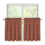 Halloween Zigzag Pattern Print Tier Curtains