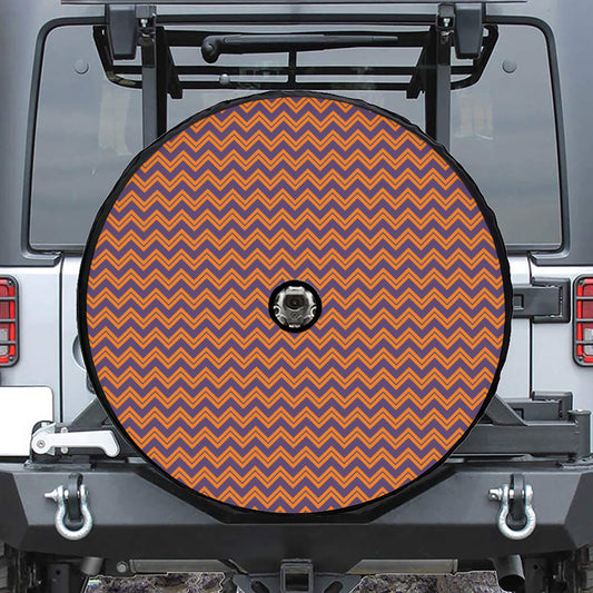 Halloween Zigzag Pattern Print Tire Cover With Camera Hole