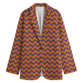 Halloween Zigzag Pattern Print Women's Cotton Blazer