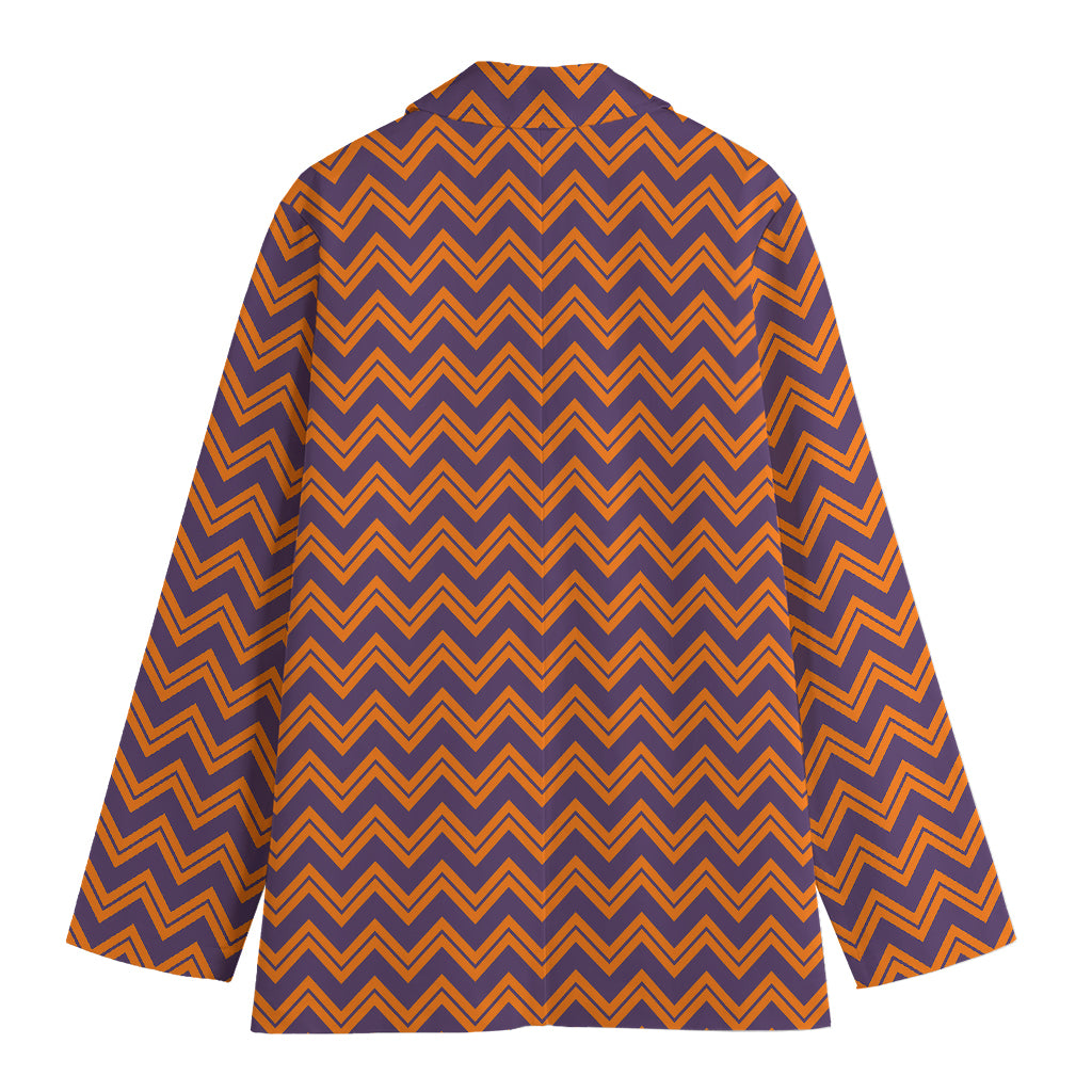 Halloween Zigzag Pattern Print Women's Cotton Blazer