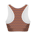 Halloween Zigzag Pattern Print Women's Sports Bra