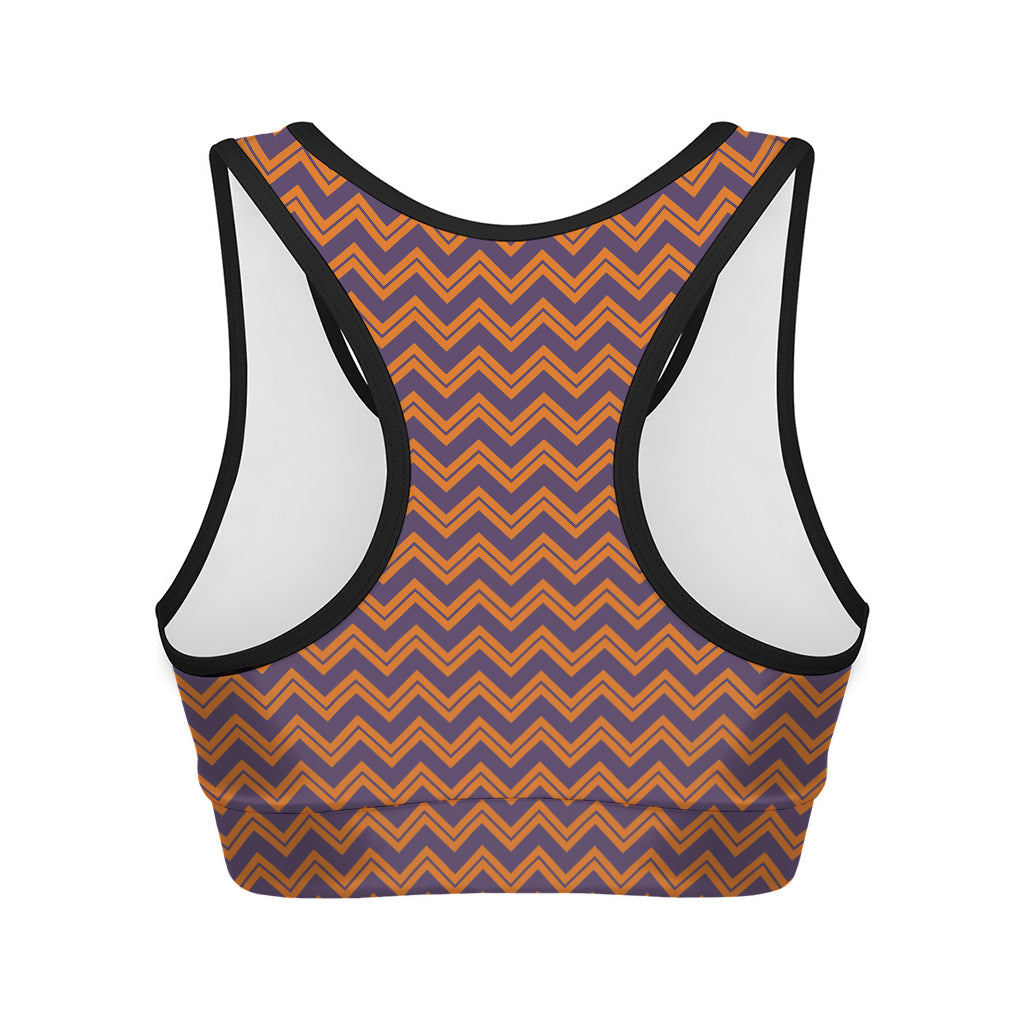 Halloween Zigzag Pattern Print Women's Sports Bra