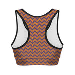 Halloween Zigzag Pattern Print Women's Sports Bra