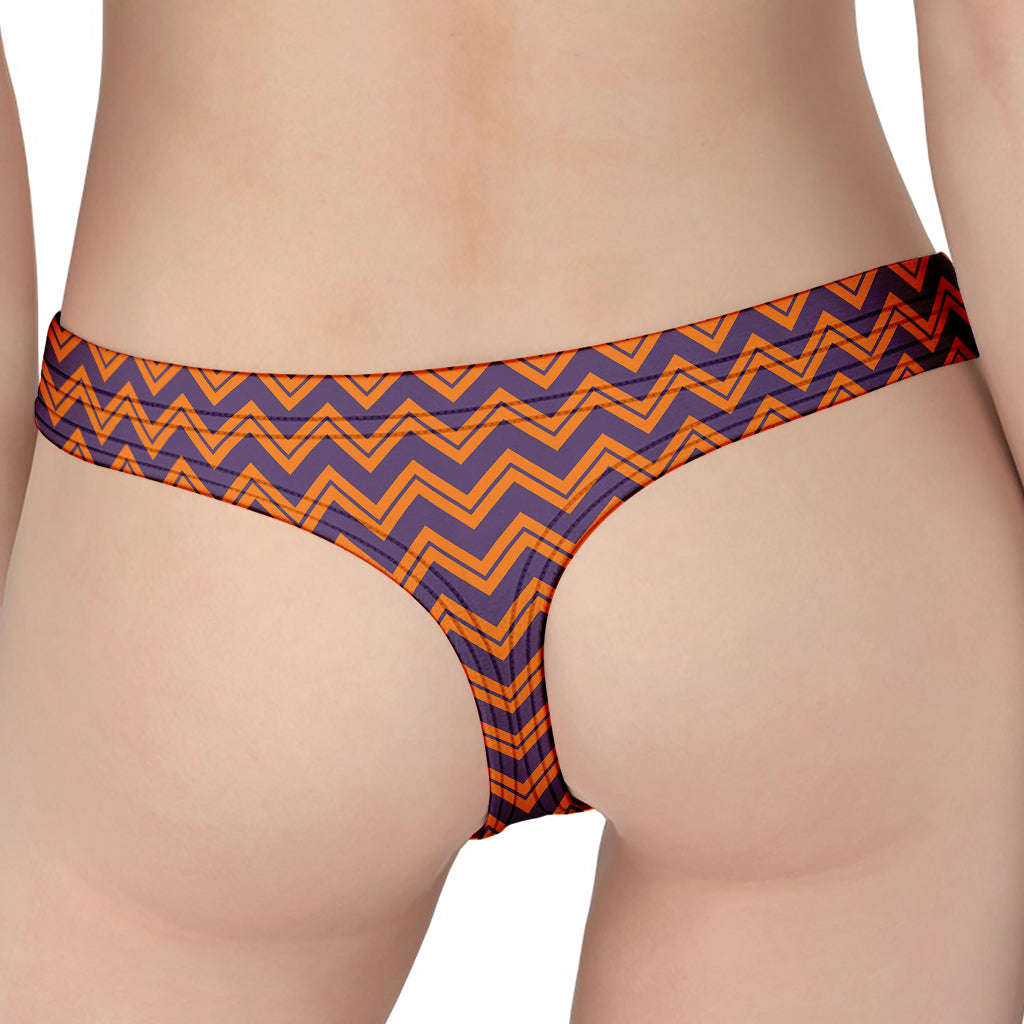 Halloween Zigzag Pattern Print Women's Thong