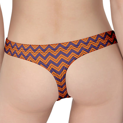 Halloween Zigzag Pattern Print Women's Thong