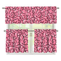 Halloween Zombie Brain Print 3 Piece Kitchen Curtains