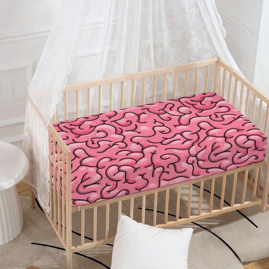 Halloween Zombie Brain Print Baby Crib Sheet