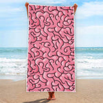Halloween Zombie Brain Print Beach Towel