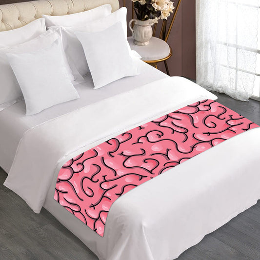 Halloween Zombie Brain Print Bed Runner