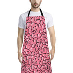 Halloween Zombie Brain Print Bib Apron With Pocket