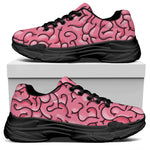 Halloween Zombie Brain Print Black Chunky Shoes