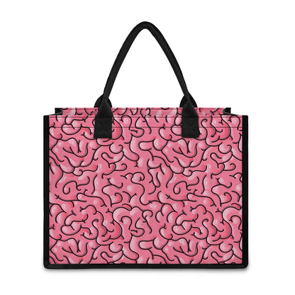 Halloween Zombie Brain Print Canvas Tote Bag