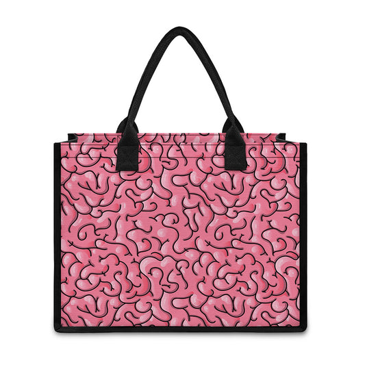 Halloween Zombie Brain Print Canvas Tote Bag