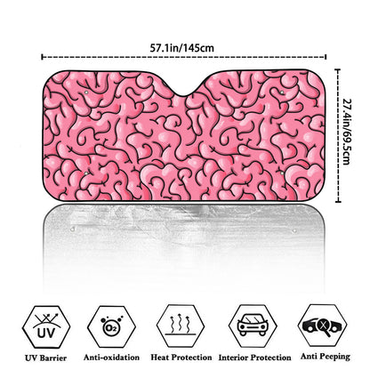 Halloween Zombie Brain Print Car Windshield Sun Shade