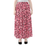 Halloween Zombie Brain Print Chiffon Maxi Skirt