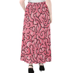 Halloween Zombie Brain Print Chiffon Maxi Skirt