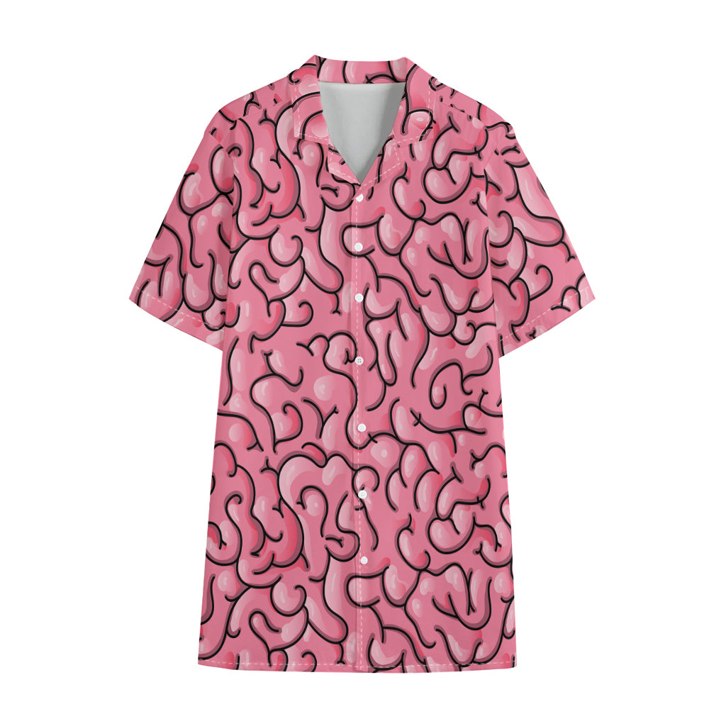 Halloween Zombie Brain Print Cotton Hawaiian Shirt