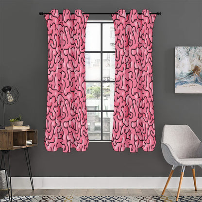 Halloween Zombie Brain Print Curtain